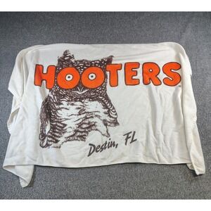 Hooters Beach Towel White Destin FL Owl Logo Vintage Style Cotton